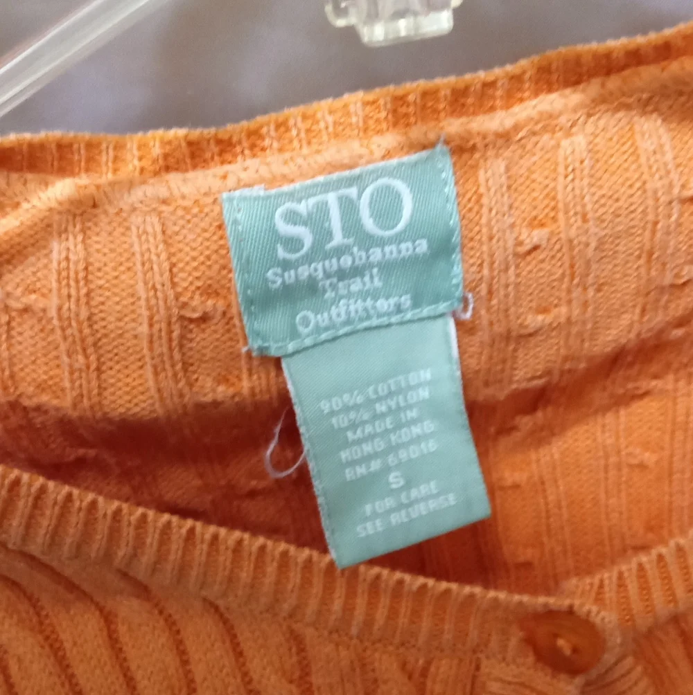 STO Ribbed VTG Cardigan -Susquehanna Trail Outfitter-Size: S-3/4 Length Sleeves